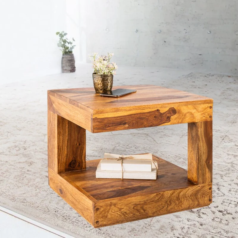 Puristischer Couchtisch SHIVA 45cm Massivholz Palisander