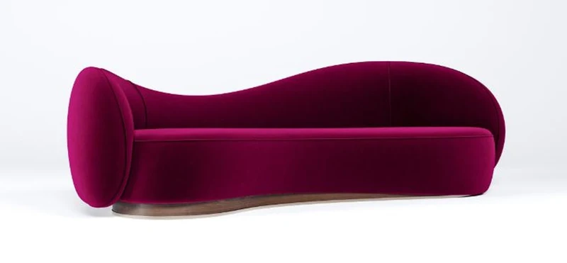 Casa Padrino Luxus Samt Sofa Lila 280 cm - Wohnzimmer Sofa & Hotel Möbel