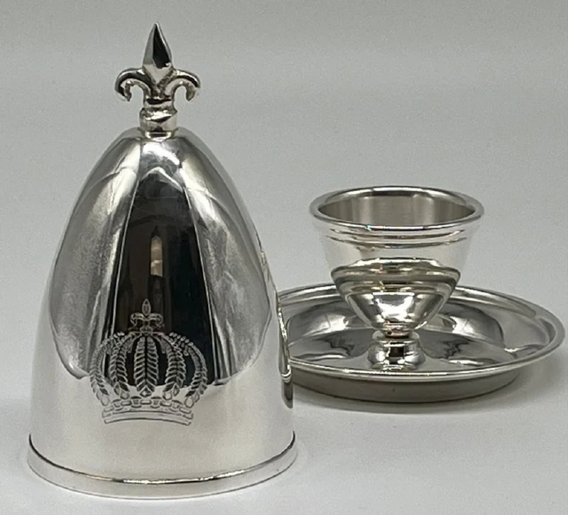 Pompöös by Casa Padrino Luxus Barock Eierbecher mit Deckel Silber - designed by Harald Glööckler