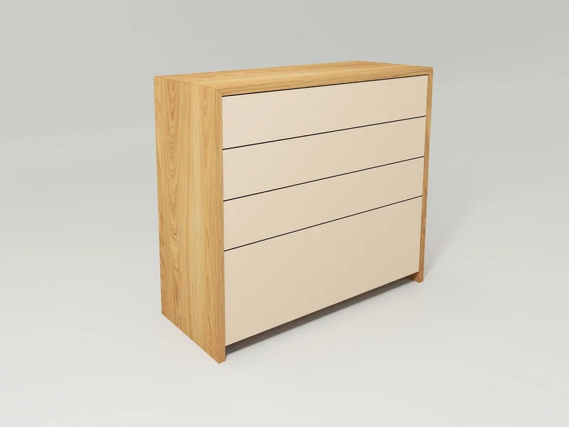 Kommode Lunetto - Leichtigkeit durch Holz und Farbglas