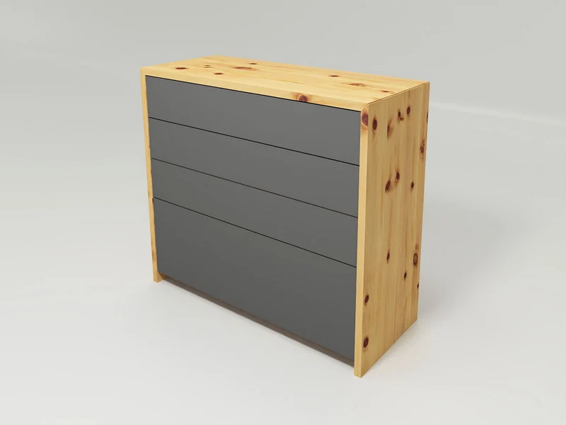 Kommode Lunetto - Leichtigkeit durch Holz und Farbglas