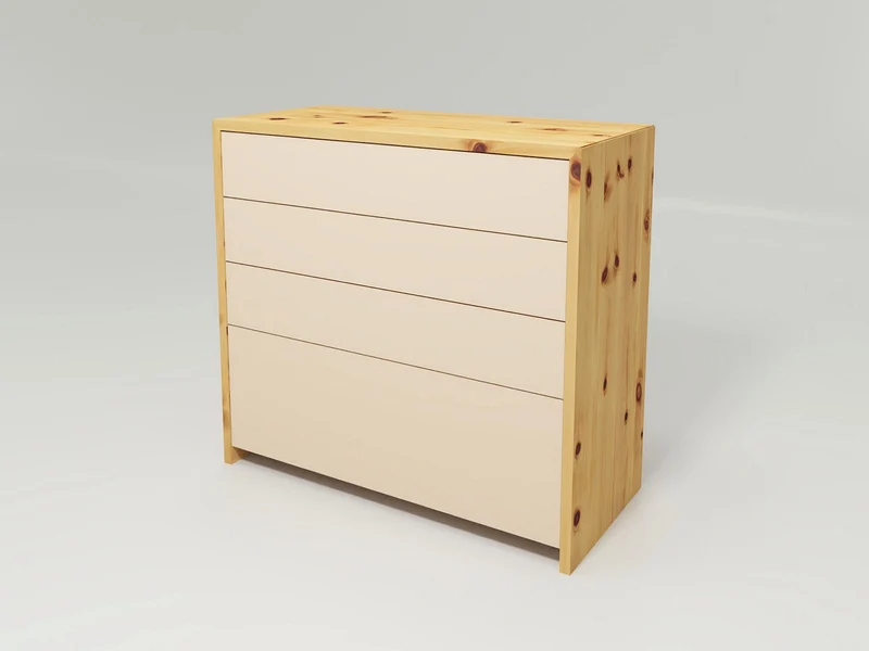 Kommode Lunetto - Leichtigkeit durch Holz und Farbglas