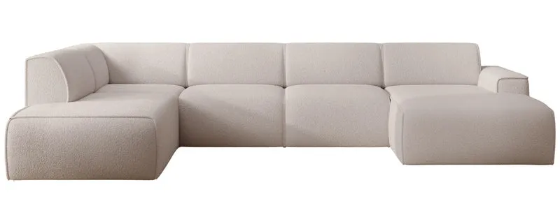 Ecksofa Bouvi U-förmig linksseitig hellbeige Bouclé