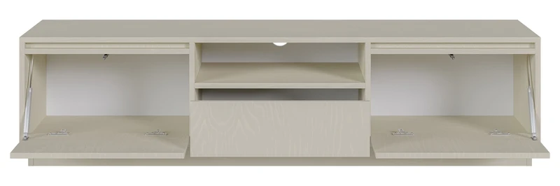 Zweiturige RTV-Kommode Evo mit Schublade, 154 cm, sandbeige auf Sockel