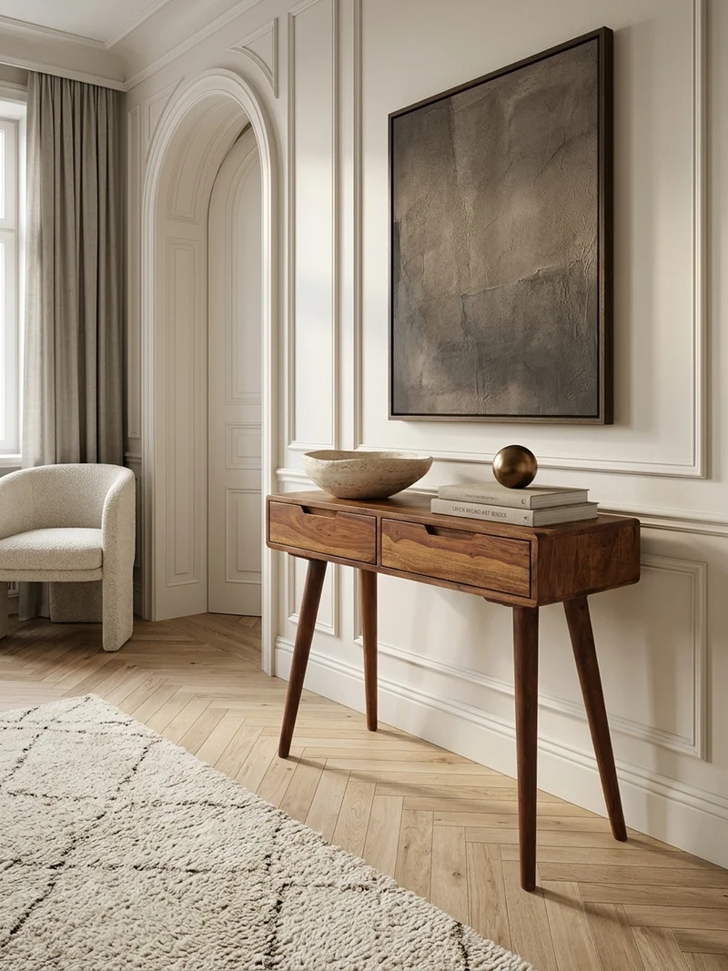 Konsolentisch – Massivholz, 90 cm, handgefertigt, Landhausstil