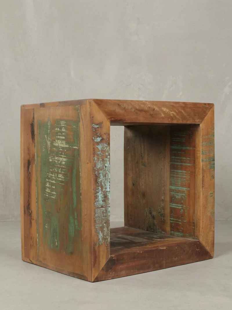 Beistelltisch – Rechteckig Mango Massivholz B×H×T 45×45×35 cm Shabby Chic