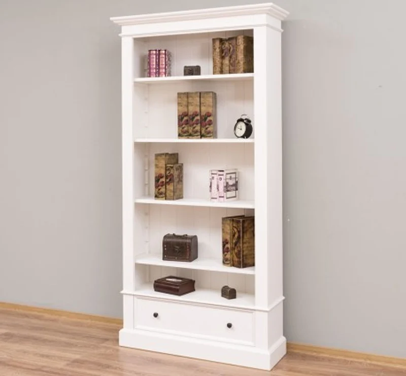 Casa Padrino Bücherregal im Landhausstil mit 1 Schublade, 100 x 32 x 195 cm