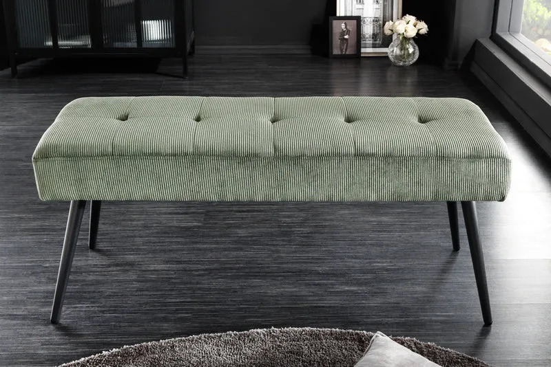 Moderne Sitzbank BELLE 100cm grün Cord