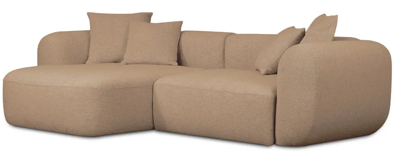 Modulares Ecksofa Baomi, L-förmig, linksseitig, senfgelber Chenillestoff
