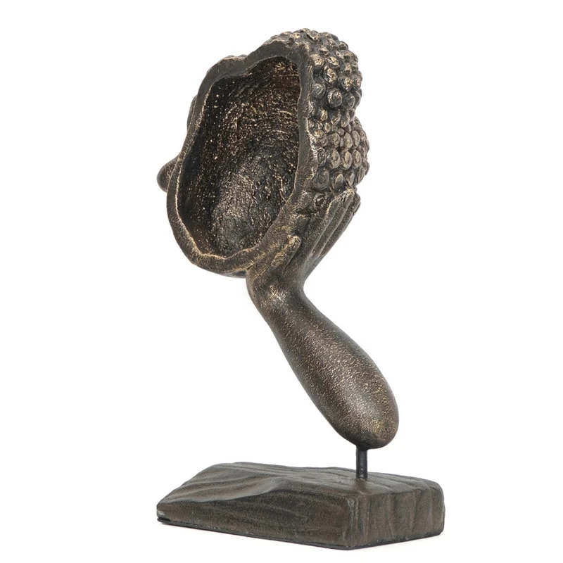 Spirituelle Buddha Statue RELAX 40cm gold-schwarz Deko Skulptur