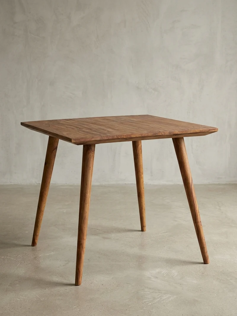 Esszimmertisch – Massivholz Braun 80x80x76 cm Retro Landhausstil