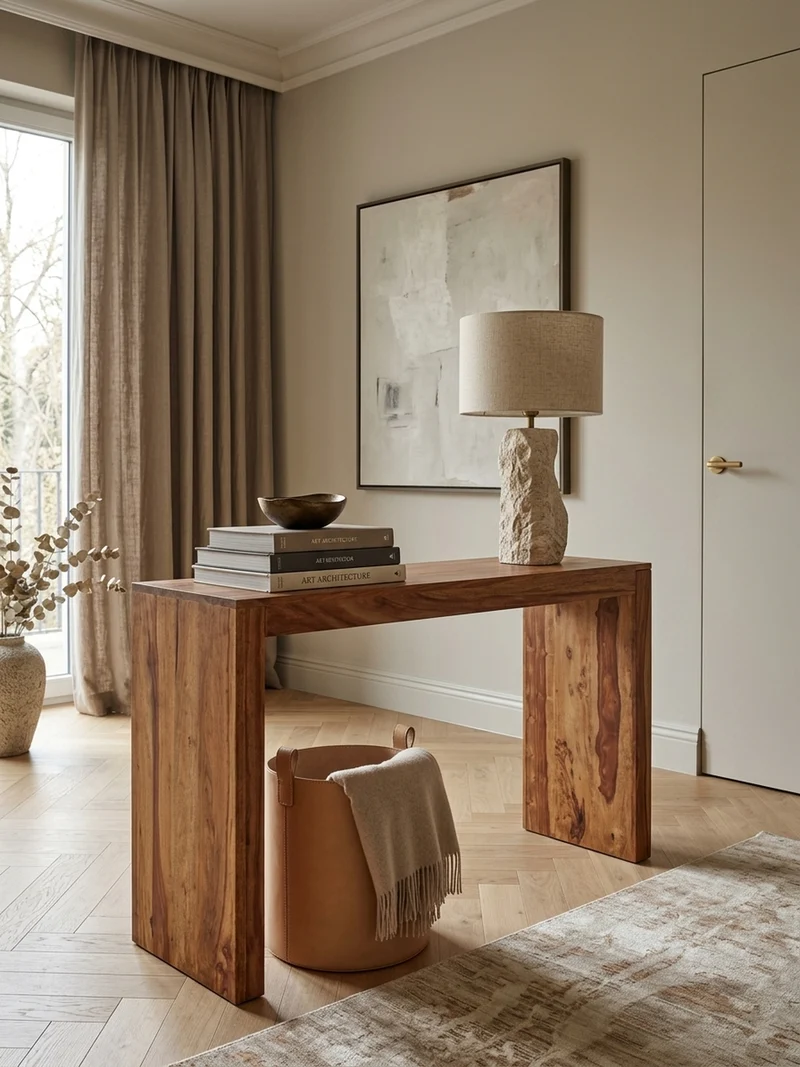 Konsolentisch – Massivholz, platzsparend, Landhausstil, stabiles Gestell