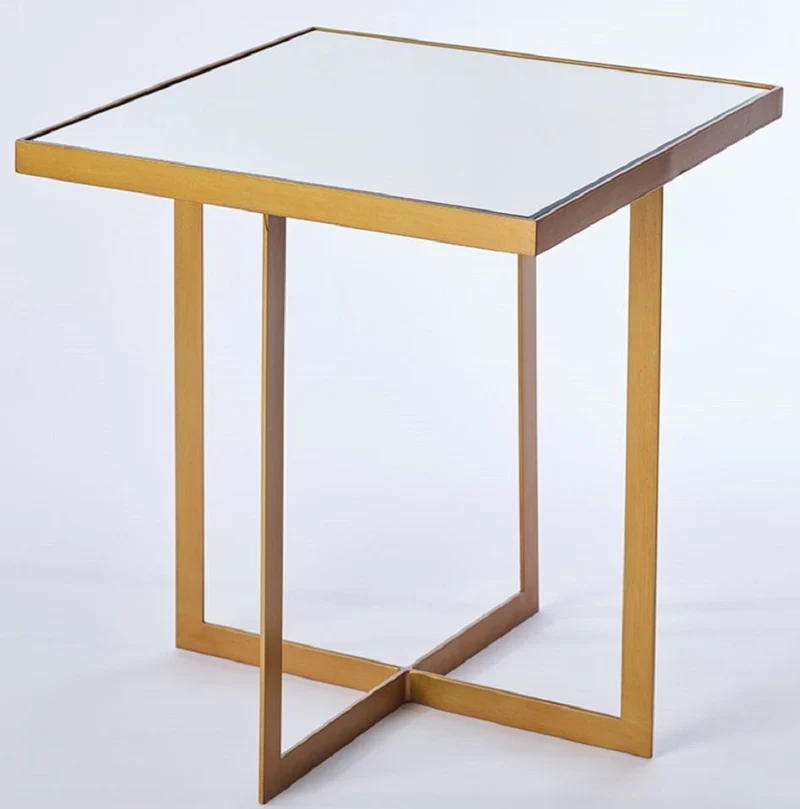 Casa Padrino Luxus Beistelltisch Bronze 51 x 51 x H. 55 cm - Metall Tisch mit Spiegelglas Tischplatte - Luxus Möbel