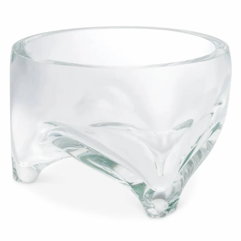 Casa Padrino Luxus Glas Schüssel Ø 25 x H. 16 cm - Runde Deko Schüssel aus mundgeblasenem Glas - Deko Accessoires - Luxus Qualität