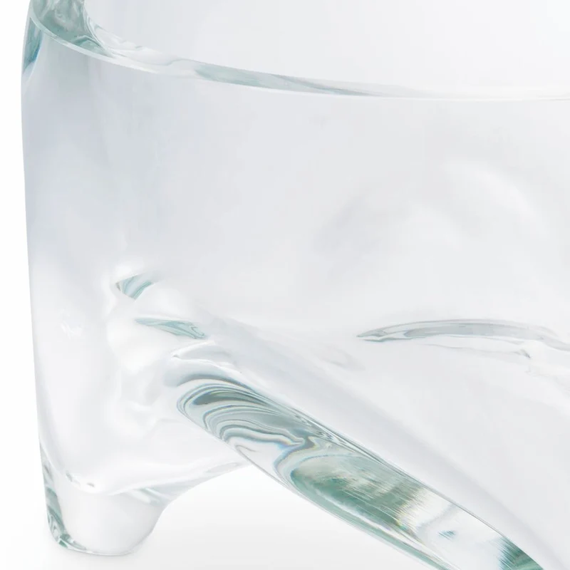 Casa Padrino Luxus Glas Schüssel Ø 25 x H. 16 cm - Runde Deko Schüssel aus mundgeblasenem Glas - Deko Accessoires - Luxus Qualität