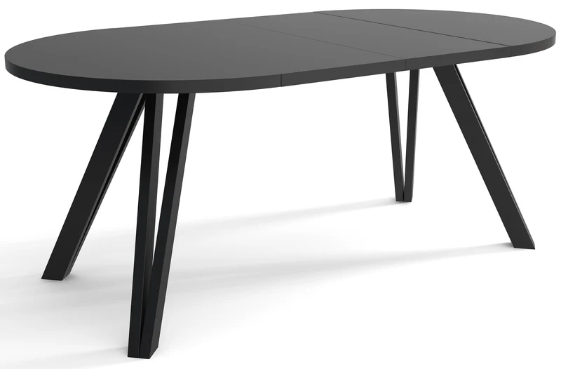 Ausziehbarer Esstisch Nuuvel 100-180x100 cm schwarz