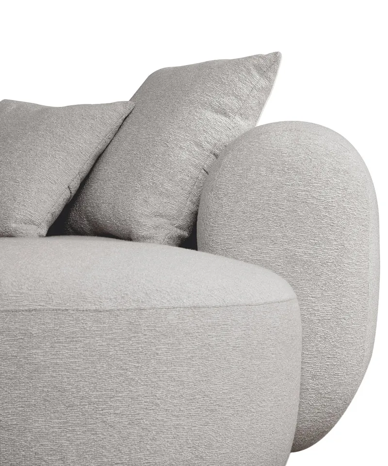 Modulares Ecksofa Baomi, groß, L-förmig, linksseitig, hellgrauer Chenille-Stoff