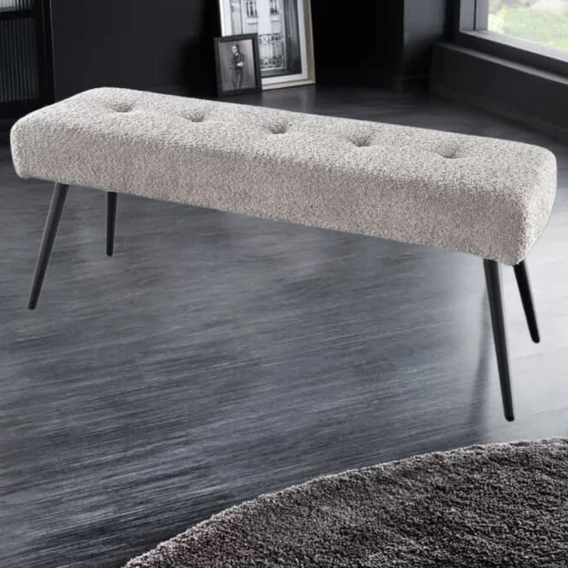 Moderne Sitzbank BELLE 100cm champagner Bouclé Interieur-Tipp