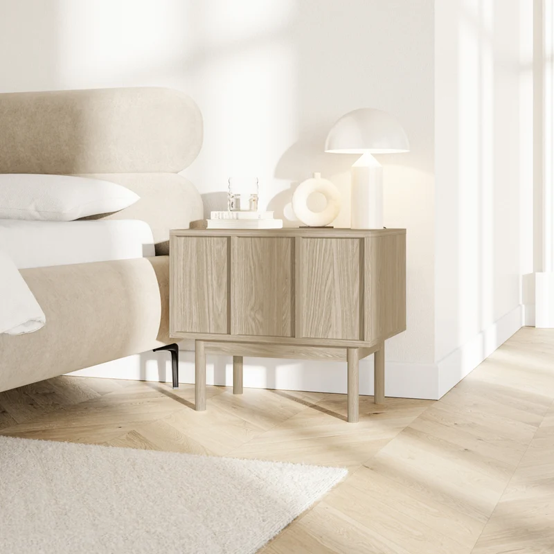 Nachtkommode Neksto mit Schublade 58 cm geölte Eiche