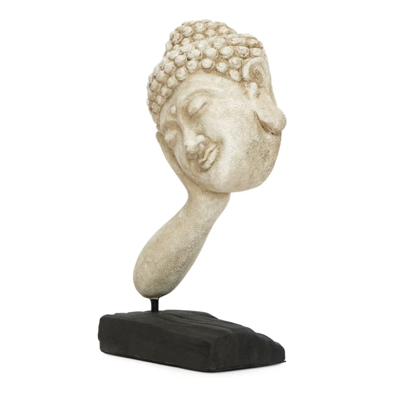 Spirituelle Buddha Statue RELAX 40cm antik-weiss Deko Skulptur