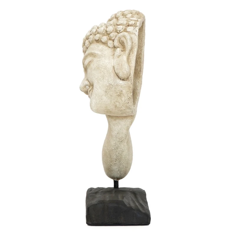Spirituelle Buddha Statue RELAX 40cm antik-weiss Deko Skulptur