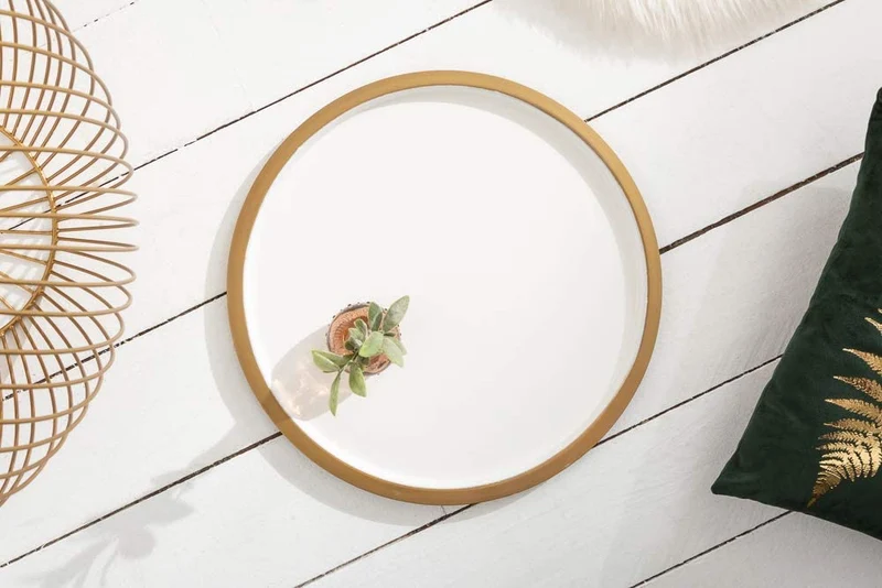 Filigraner Aufbewahrungs-Couchtisch mit Tablett AGGIO 41cm gold