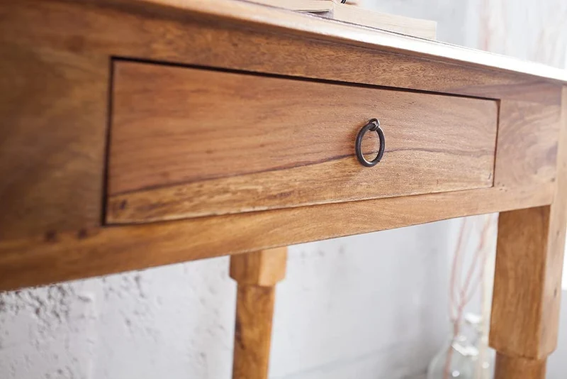 Massiver Sekretär BOMBAY 90cm natural Palisander Schreibtisch