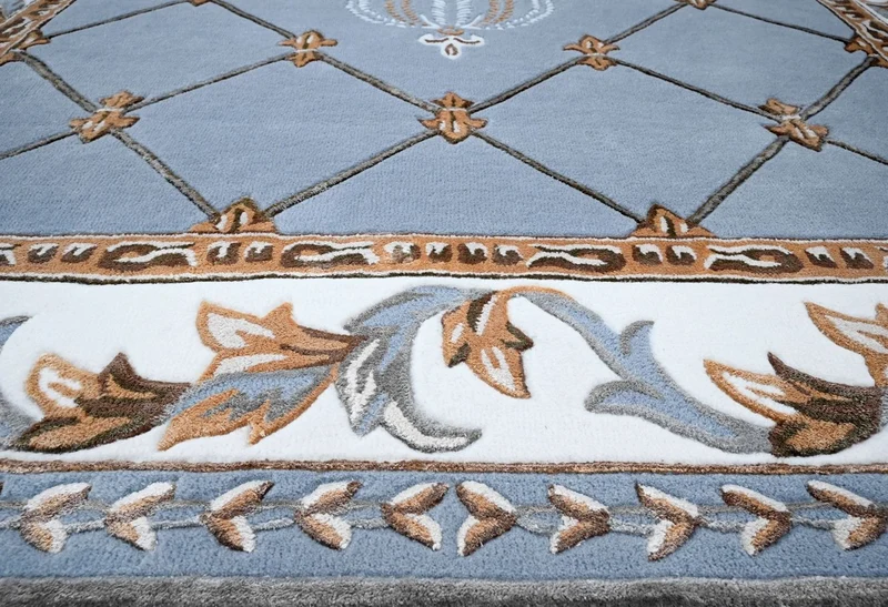 Pompöös by Casa Padrino Luxus Barock Teppich Krone von Harald Glööckler Blau - Verschiedene Größen