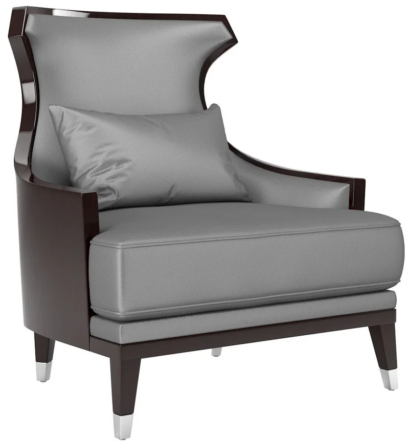 Casa Padrino Luxus Wohnzimmer Set Silber / Schwarz / Dunkelbraun - 2 Sofas & 2 Sessel & 1 Couchtisch & 2 Beistelltische - Luxus Wohnzimmer Möbel