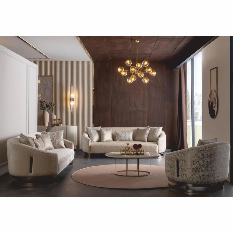 Casa Padrino Luxus Sessel Grau / Weiß / Bronze - Wohnzimmer & Hotel Möbel