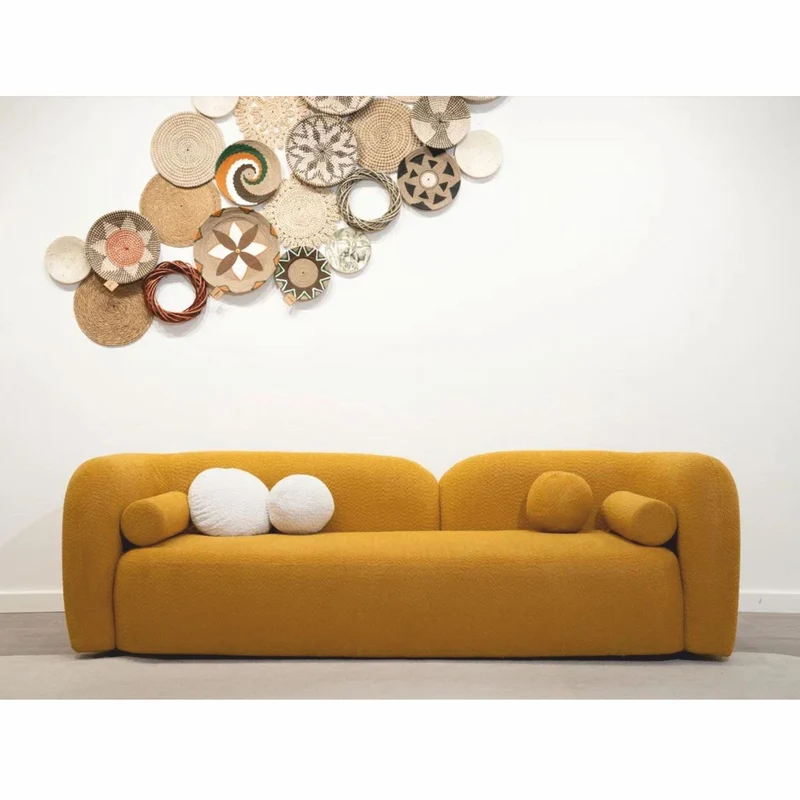 Casa Padrino Luxus Wohzimmer & Hotel Sofa Ocker 240 cm - Luxus Möbel