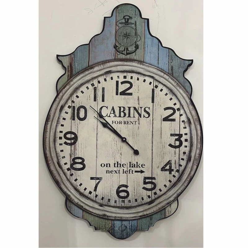 Casa Padrino Wanduhr im Retro Design Antik Grau H. 76 cm - Wanddeko