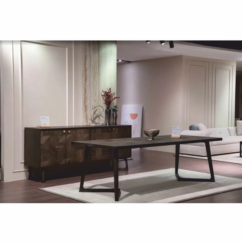 Casa Padrino Luxus Esszimmer Set Braun / Creme - 1 Esstisch und 6 Esszimmer Stühle - Luxus Möbel