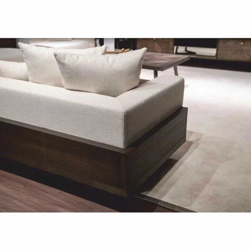 Casa Padrino Luxus Sofa Creme / Dunkelbraun 240 cm - Wohnzimmer & Hotel Möbel