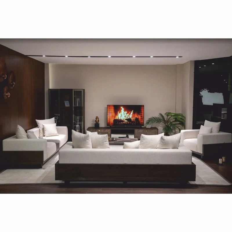 Casa Padrino Luxus Sofa Creme / Dunkelbraun 240 cm - Wohnzimmer & Hotel Möbel