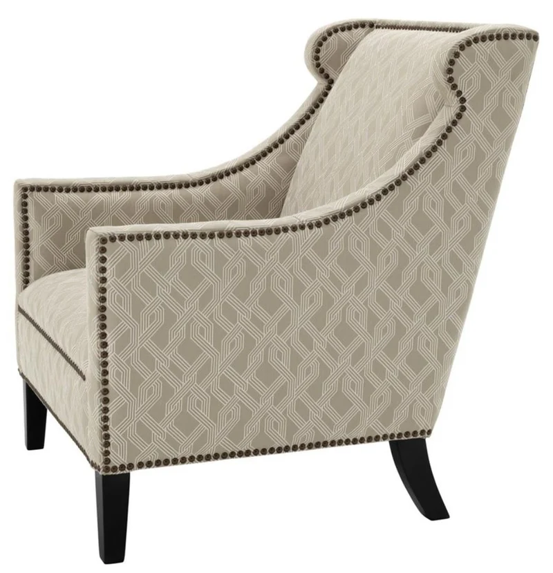 Casa Padrino Wohnzimmer Sessel Grau 74 x 81 x H. 89 cm - Luxus Ohrensessel
