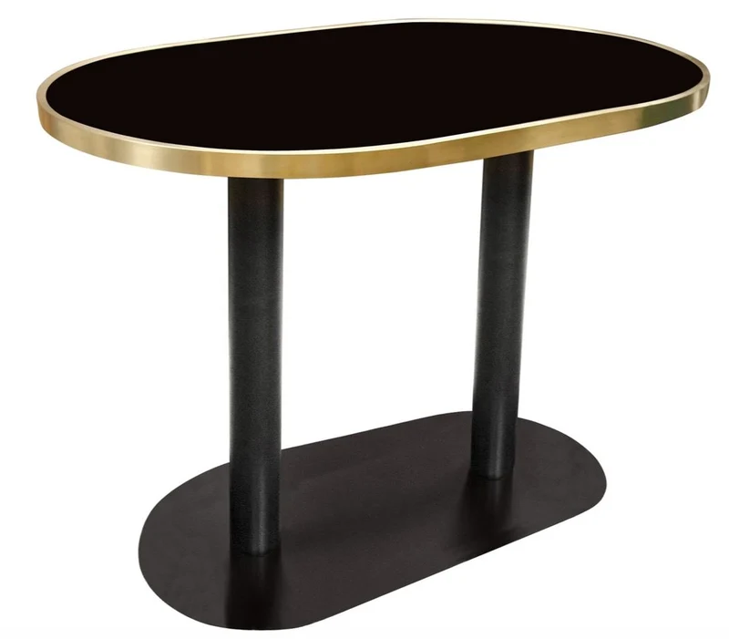 Casa Padrino Luxus Esstisch Schwarz / Gold 110 x 70 x H. 76 cm - Designer Esszimmermöbel