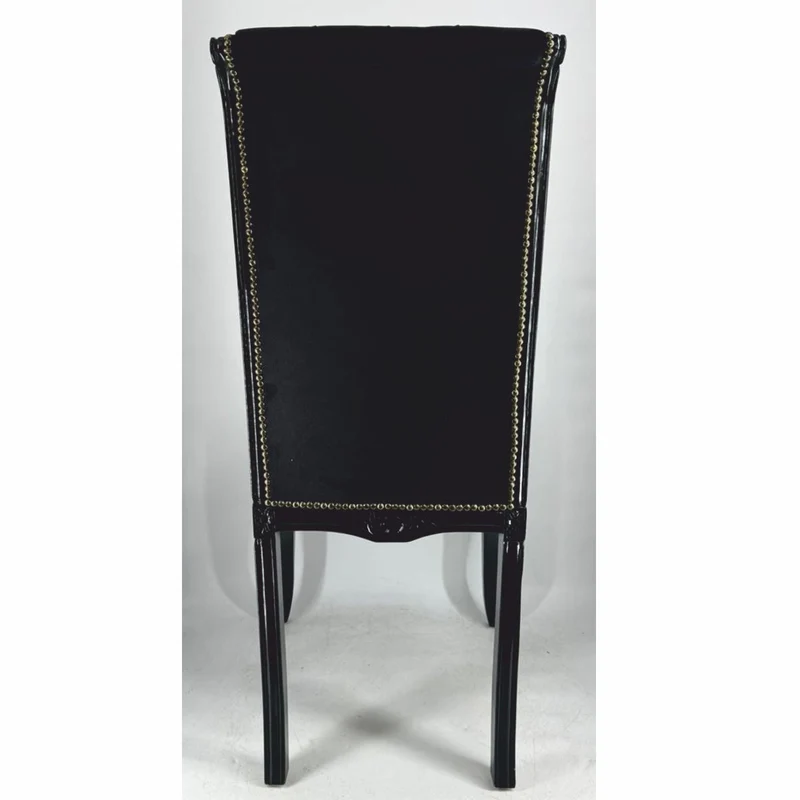 Casa Padrino Barock Hochlehn Esszimmer Stuhl Schwarz H. 118 cm - Barock Möbel