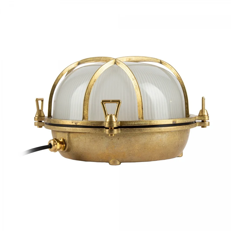 Casa Padrino Jugendstil Schiffslampe 28 x 16 x H. 28 cm - Bronze - Nostalgische Wetterfeste Außenleuchte