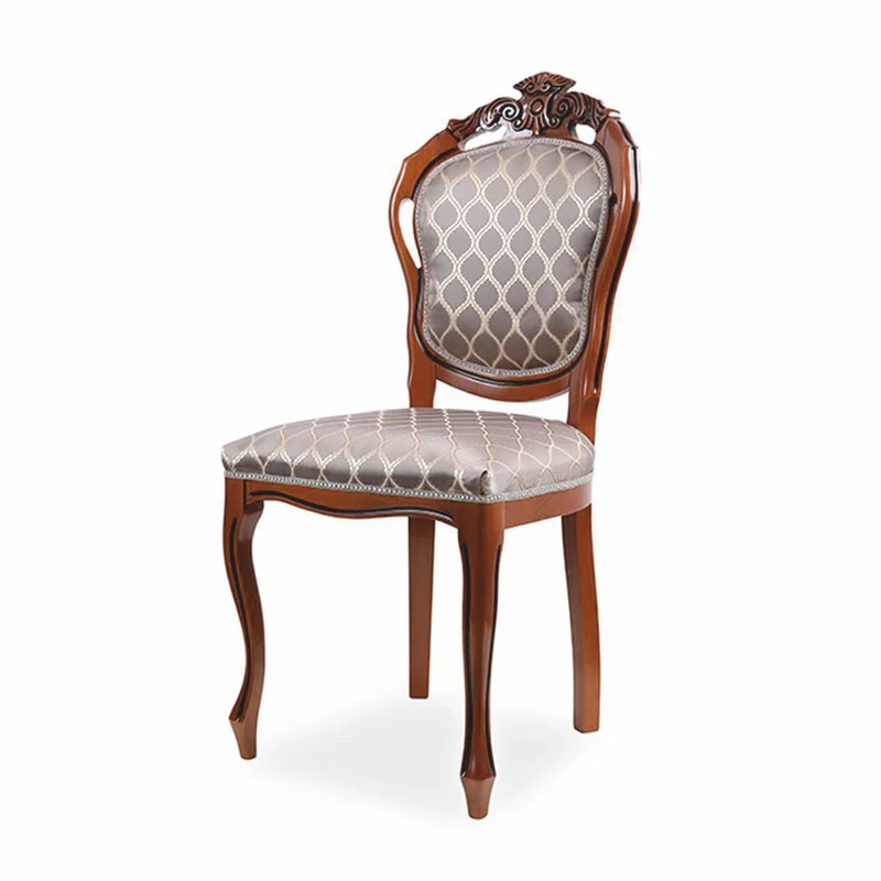 Casa Padrino Luxus Barock Esszimmer Stuhl 6er Set mit Muster Grau / Braun H. 102 cm