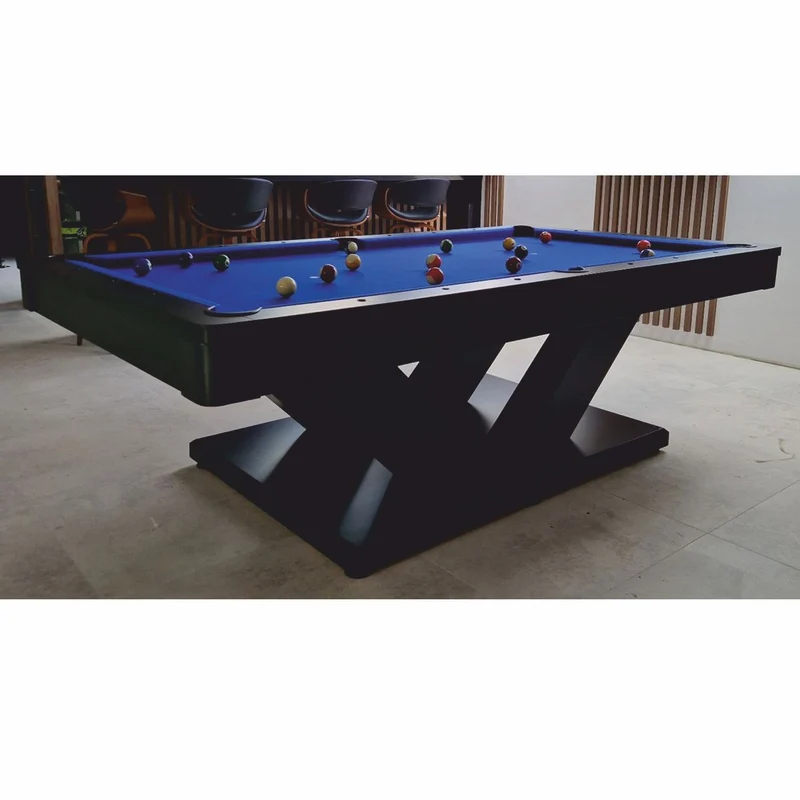 Casa Padrino Luxus Pool Billardtisch / Esstisch 8ft Schwarz / Blau