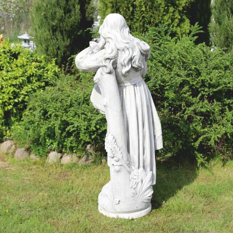 Casa Padrino Jugendstil Garten Deko Stein Skulptur Frau Grau H. 185 cm