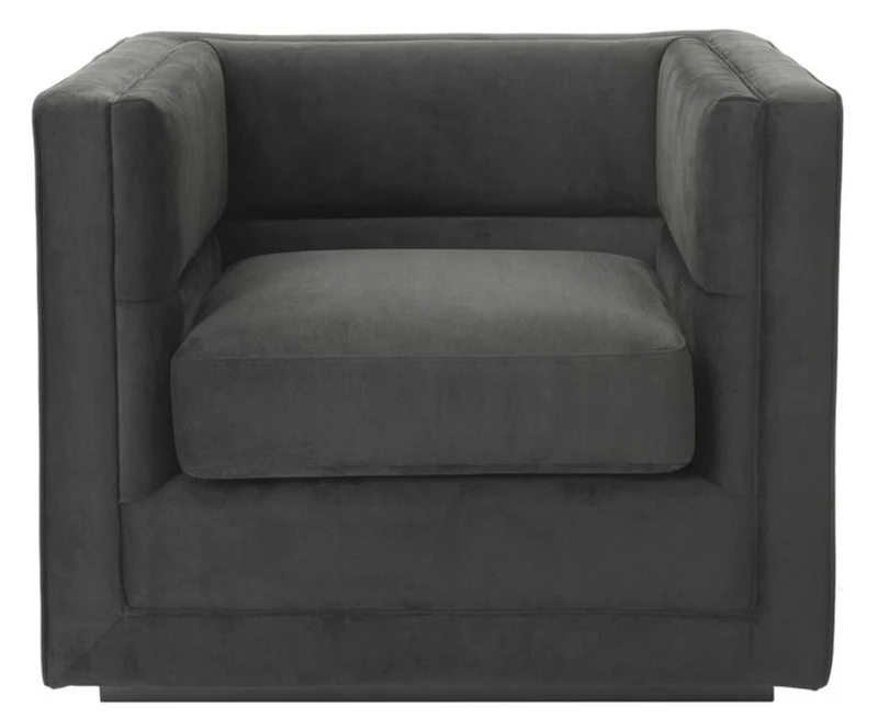 Casa Padrino Luxus Sessel Anthrazitgrau 92 x 86 x H. 73,5 cm - Luxus Wohnzimmer Sessel