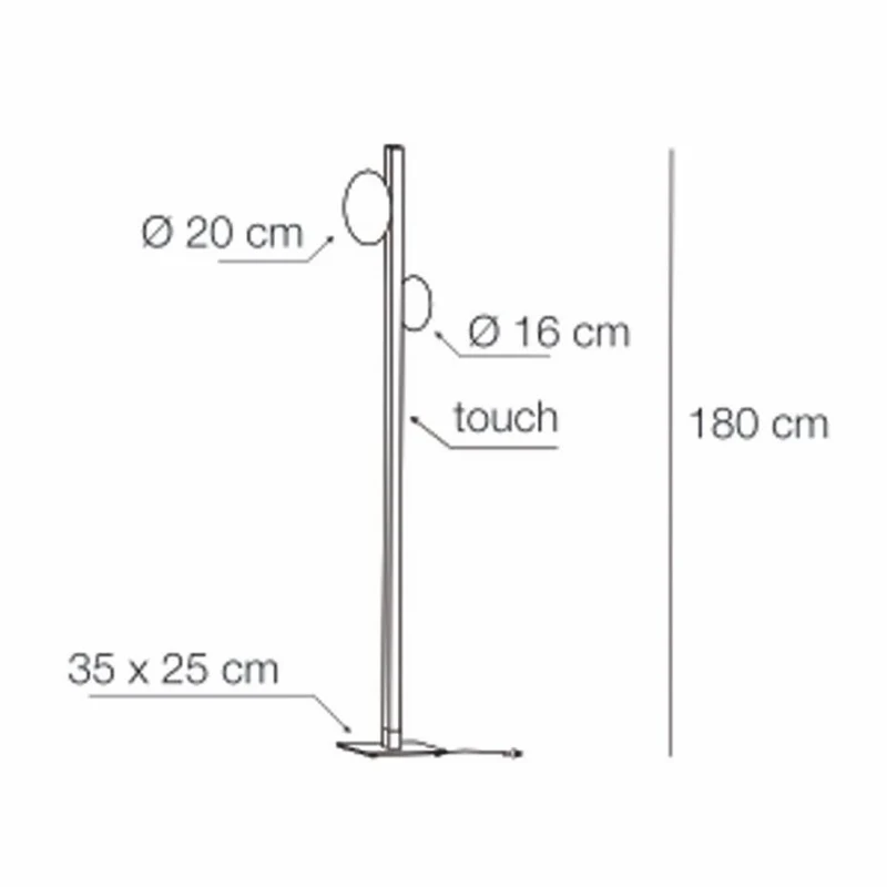 Casa Padrino Luxus LED Stehleuchte Messing / Schwarz / Weiß H. 180 cm - Made in Italy
