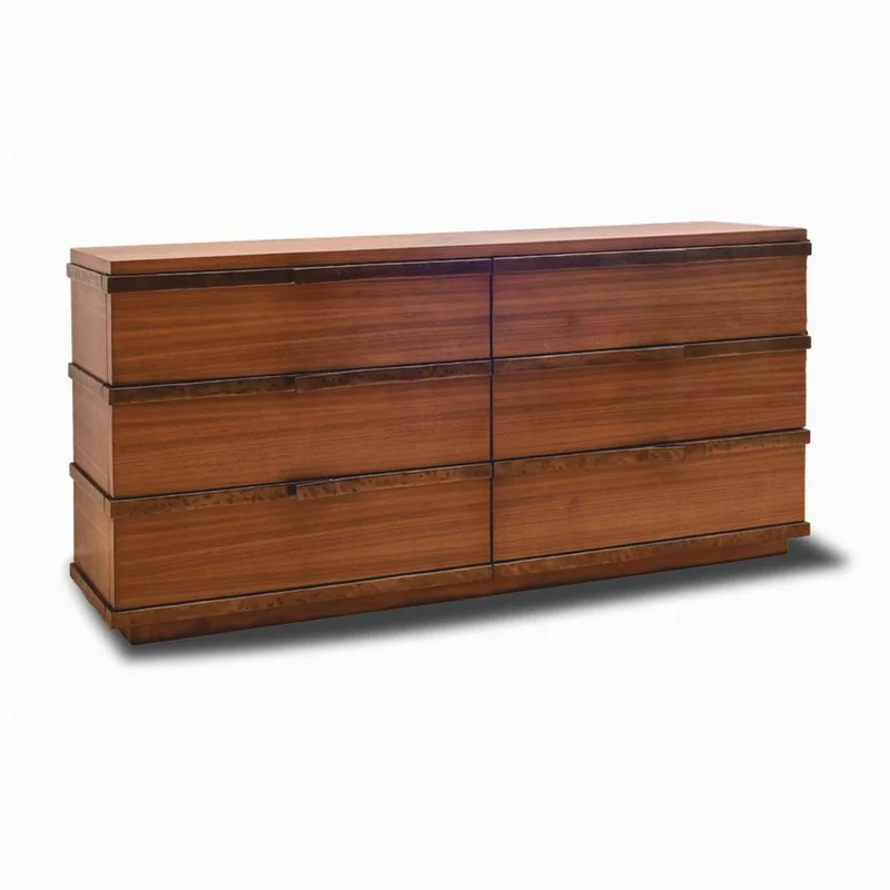 Casa Padrino Luxus Schlafzimmer Kommode mit 6 Schubladen Braun / Bronze 180 cm