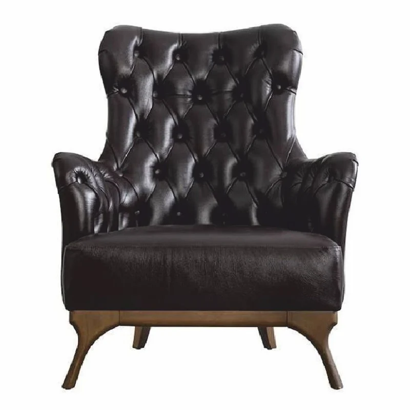 Casa Padrino Luxus Chesterfield Echtleder Sessel Dunkelbraun / Braun - Echtleder Möbel