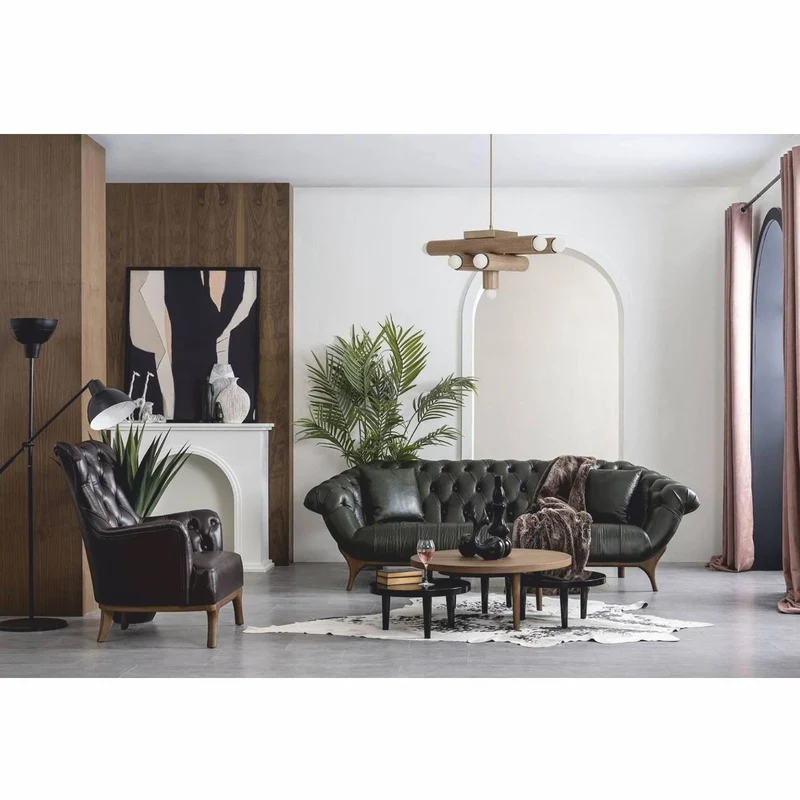 Casa Padrino Luxus Chesterfield Echtleder Sessel Dunkelbraun / Braun - Echtleder Möbel