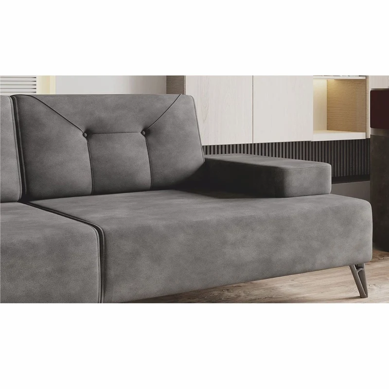 Casa Padrino Luxus 3er Sofa mit verstellbaren Arm- und Rückenlehnen Grau 226 cm - Wohnzimmer Möbel