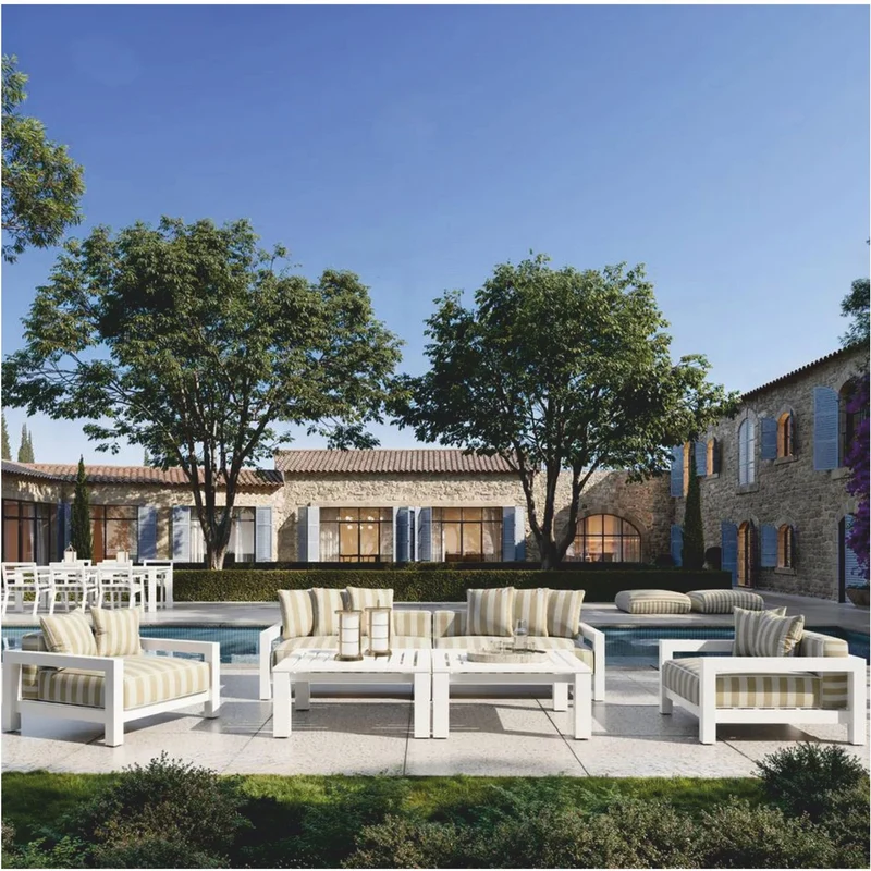 Casa Padrino Luxus Outdoor Garten Sessel Matt Weiß / Beige 101 cm - Luxus Garten Möbel
