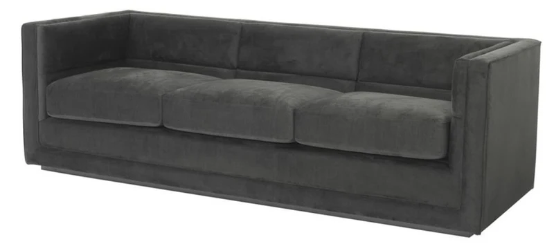Casa Padrino Luxus 3er Sofa Anthrazitgrau 231 x 86 x H. 73,5 cm - Luxus Wohnzimmer Sofa